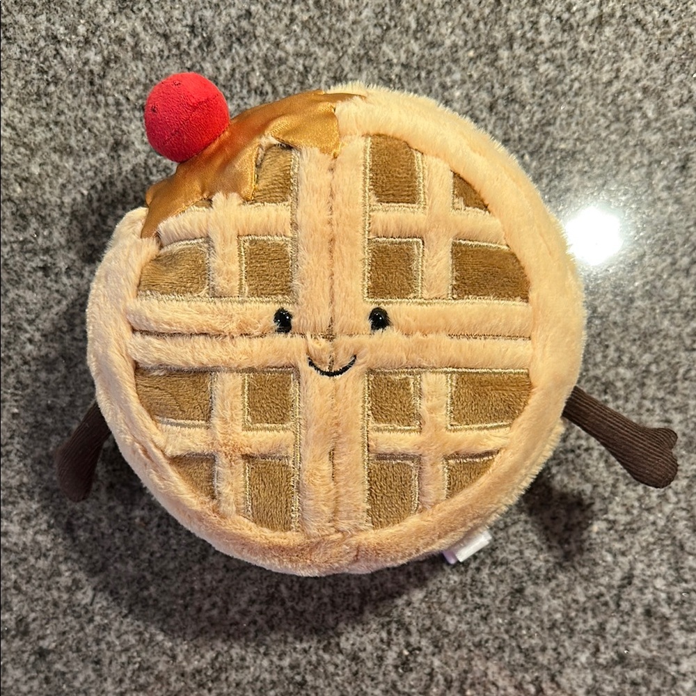 Jellycat Rene Waffle Amuseables Plush with Strawberry Topping